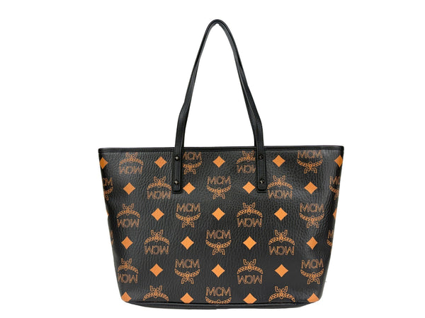 MCM - Aren Black Leather Shoulder Tote Bag