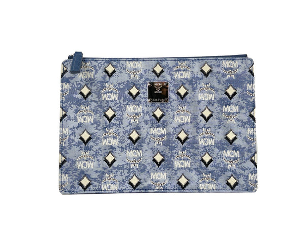 MCM - Aren Flat Pouch Denim Crossbody Bag