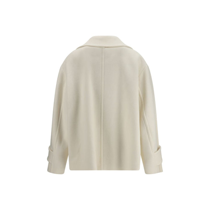 Chloé White Wool Oves Aries Coat