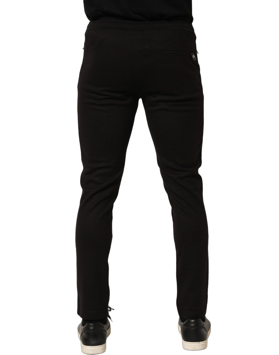 Dolce &amp; Gabbana Black Wool Jogger Men Sweatpants Trouser Pants
