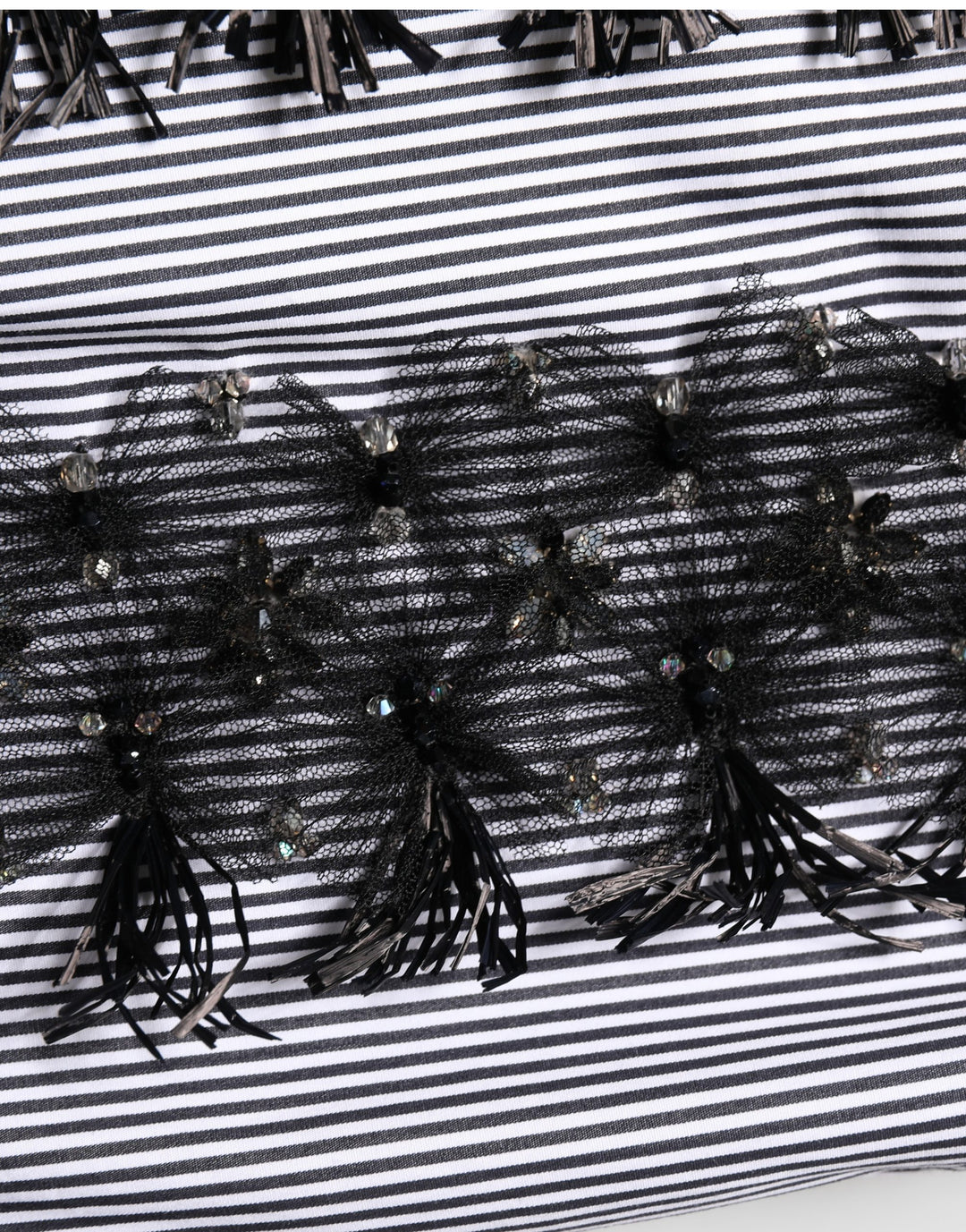 Dolce &amp; Gabbana BlackGray Pinstripe Embellished Trouser Pants