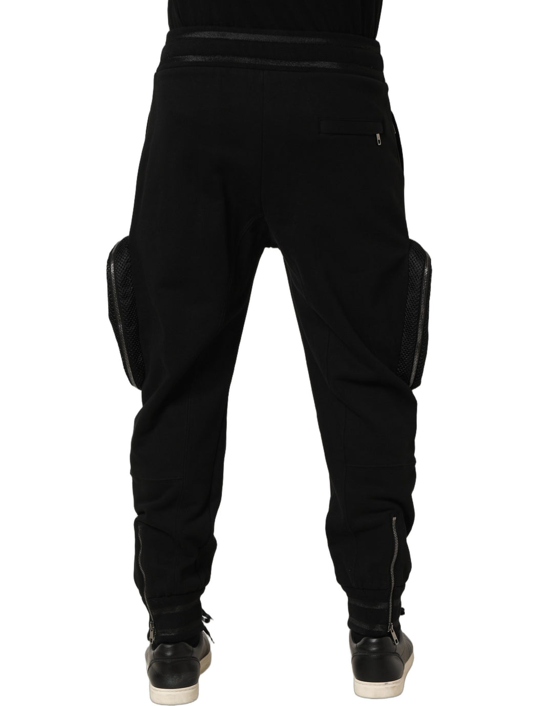 Dolce &amp; Gabbana Black Mid Waist Cargo Jogger Sweatpants Pants