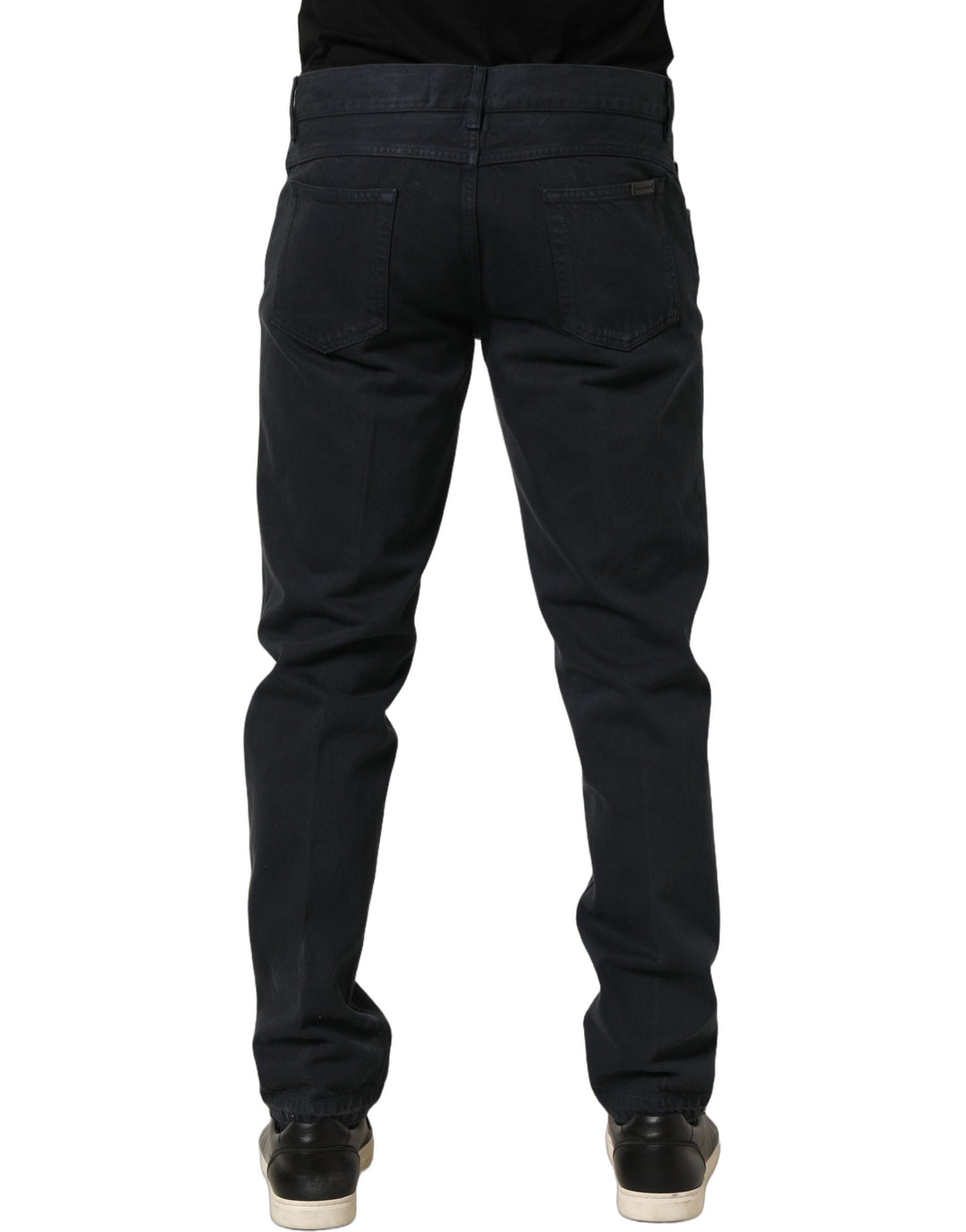 Dolce &amp; Gabbana Black Cotton Mid Waist Skinny Men Denim Jeans