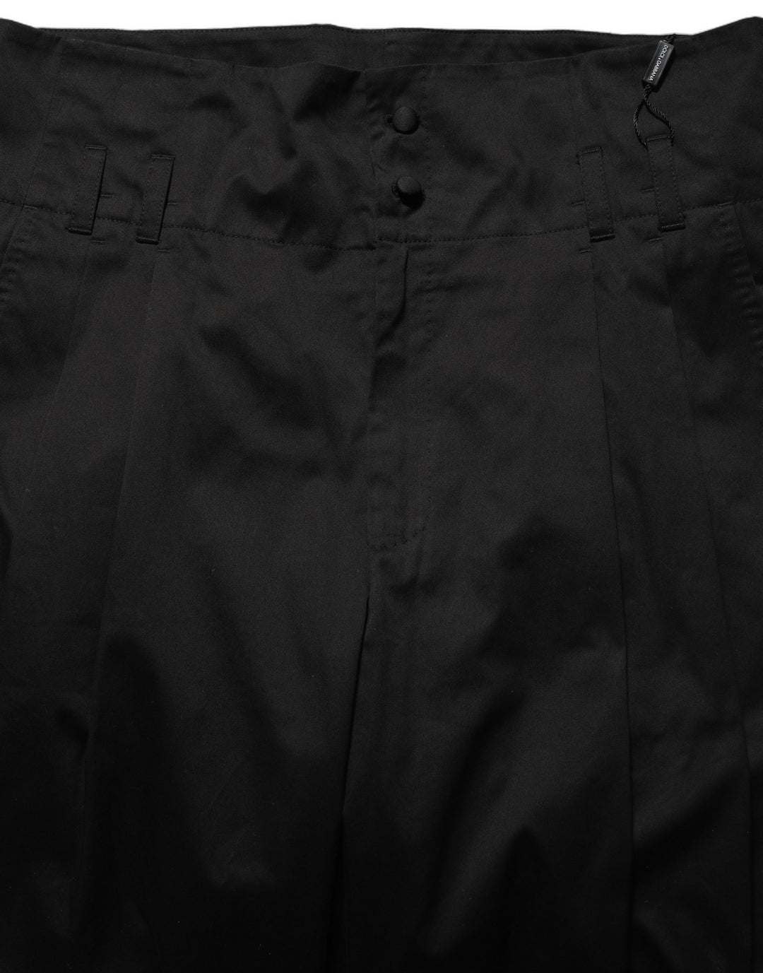 Dolce &amp; Gabbana Black Cotton Straight Leg DressTrouser Pants
