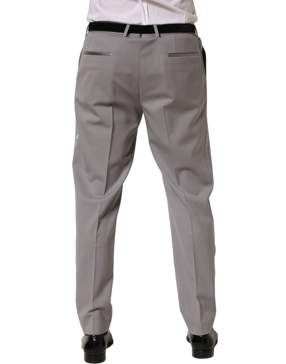 Dolce &amp; Gabbana Gray Wool Tapered Men Dress Trouser Pants