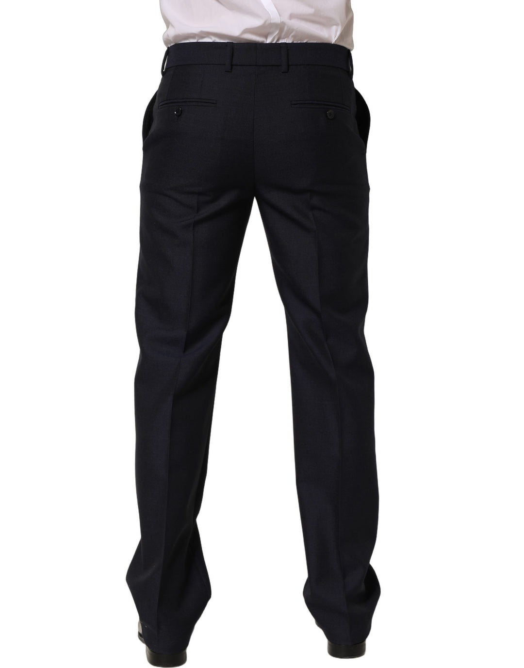 Dolce &amp; Gabbana Black Wool Tapered Leg Dress Trouser Pants