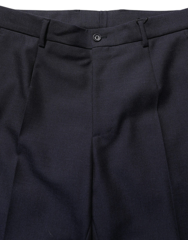 Dolce &amp; Gabbana Black Wool Tapered Leg Dress Trouser Pants