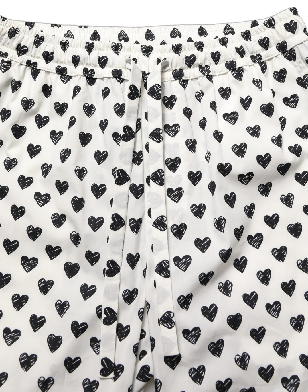 Dolce &amp; Gabbana White Graphic Heart Print Men Trousers Pants