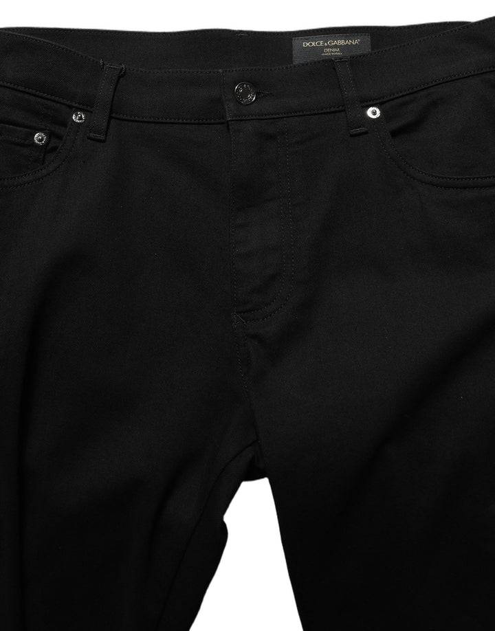 Dolce &amp; Gabbana Black Cotton Stretch Skinny Men Denim Jeans