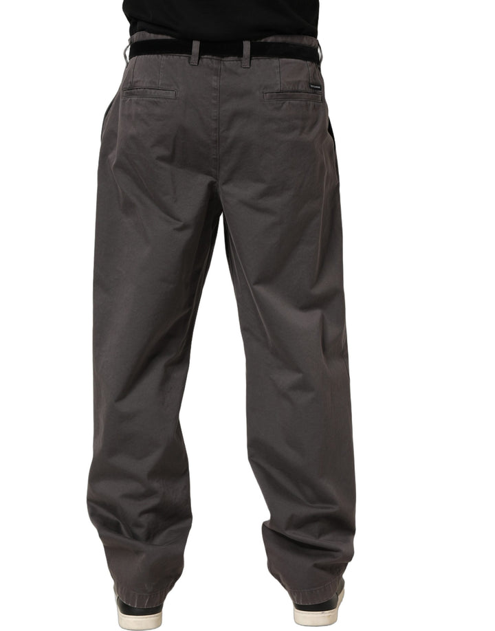 Dolce &amp; Gabbana Dark Gray MidWaist Straight Men Trouser Pants