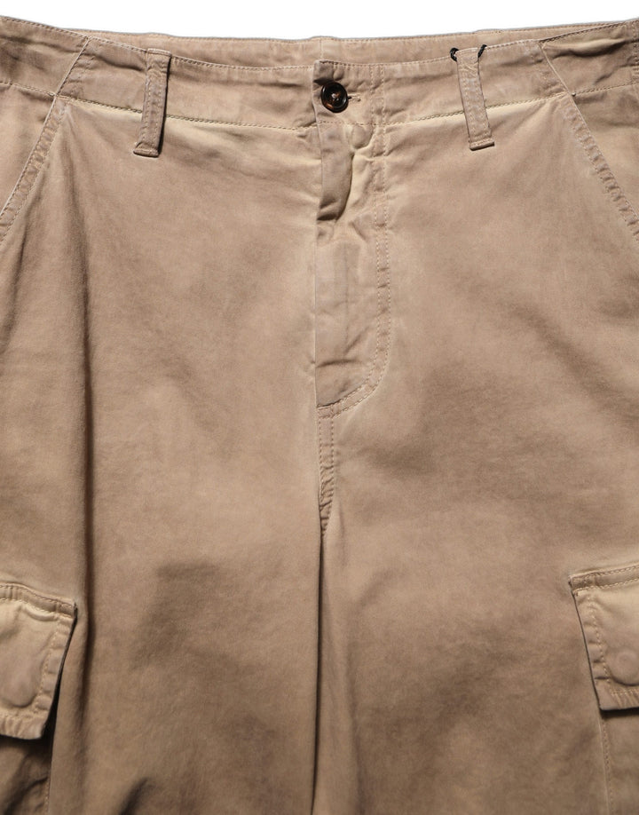 Dolce &amp; Gabbana Brown Mid Waist Cargo Straight Trouser Pants