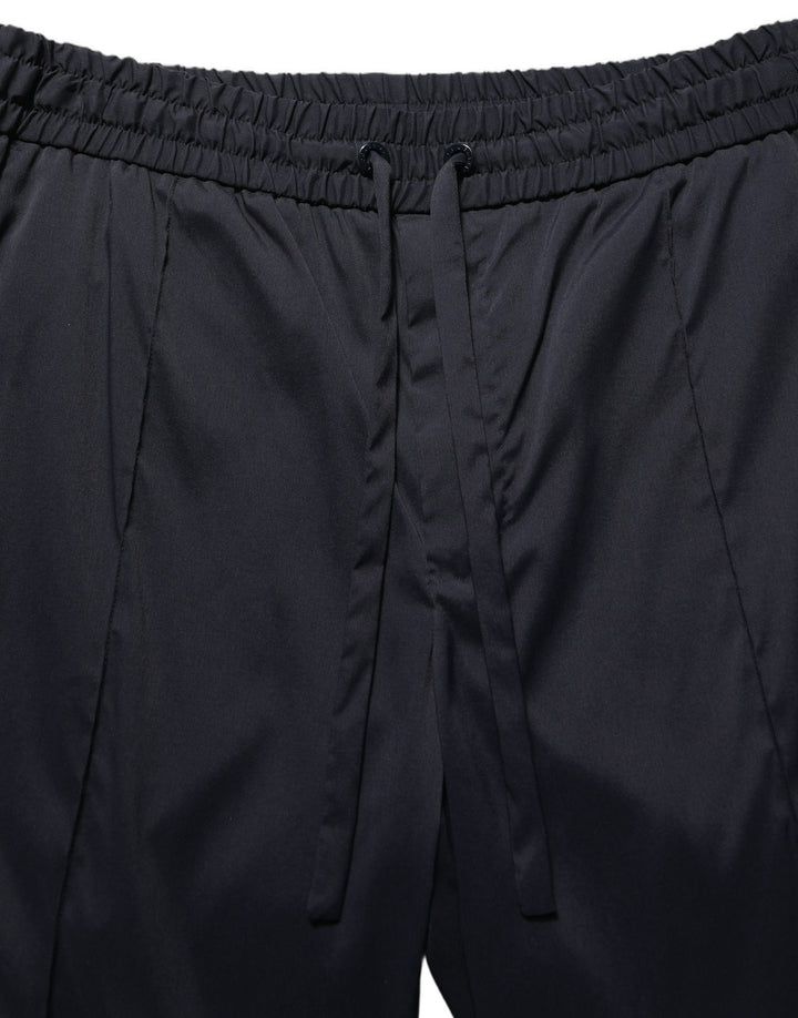 Dolce &amp; Gabbana Black Nylon Straight Jogger Sweatpants Pants