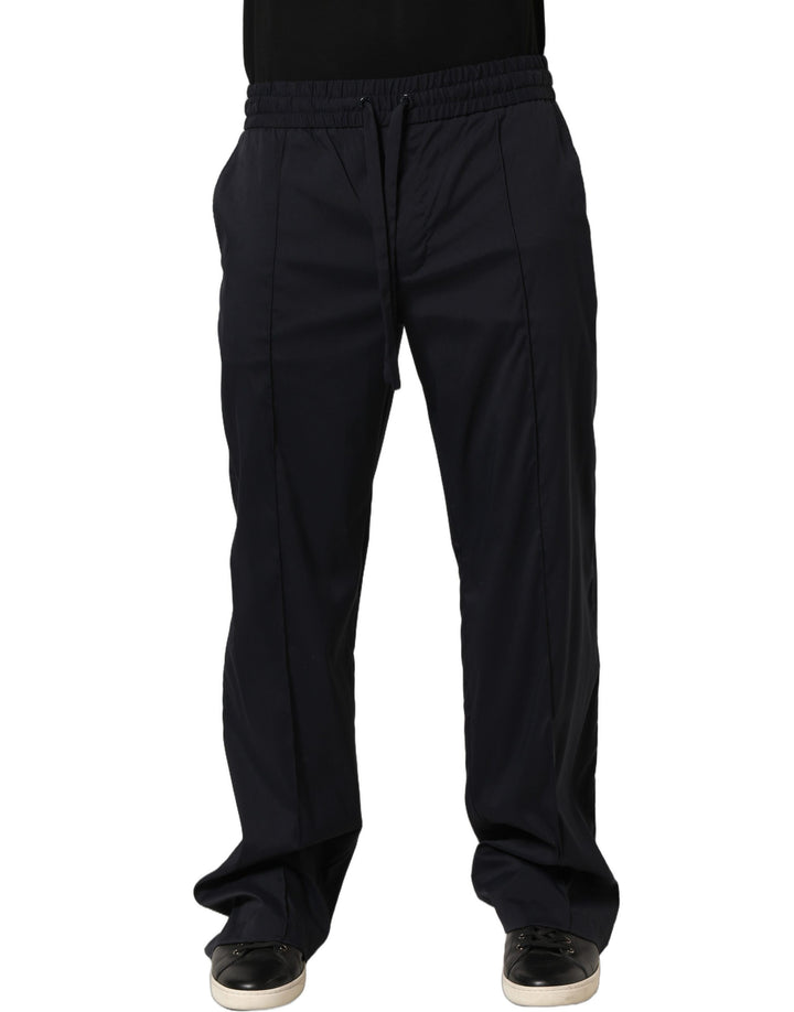 Dolce &amp; Gabbana Black Nylon Straight Jogger Sweatpants Pants