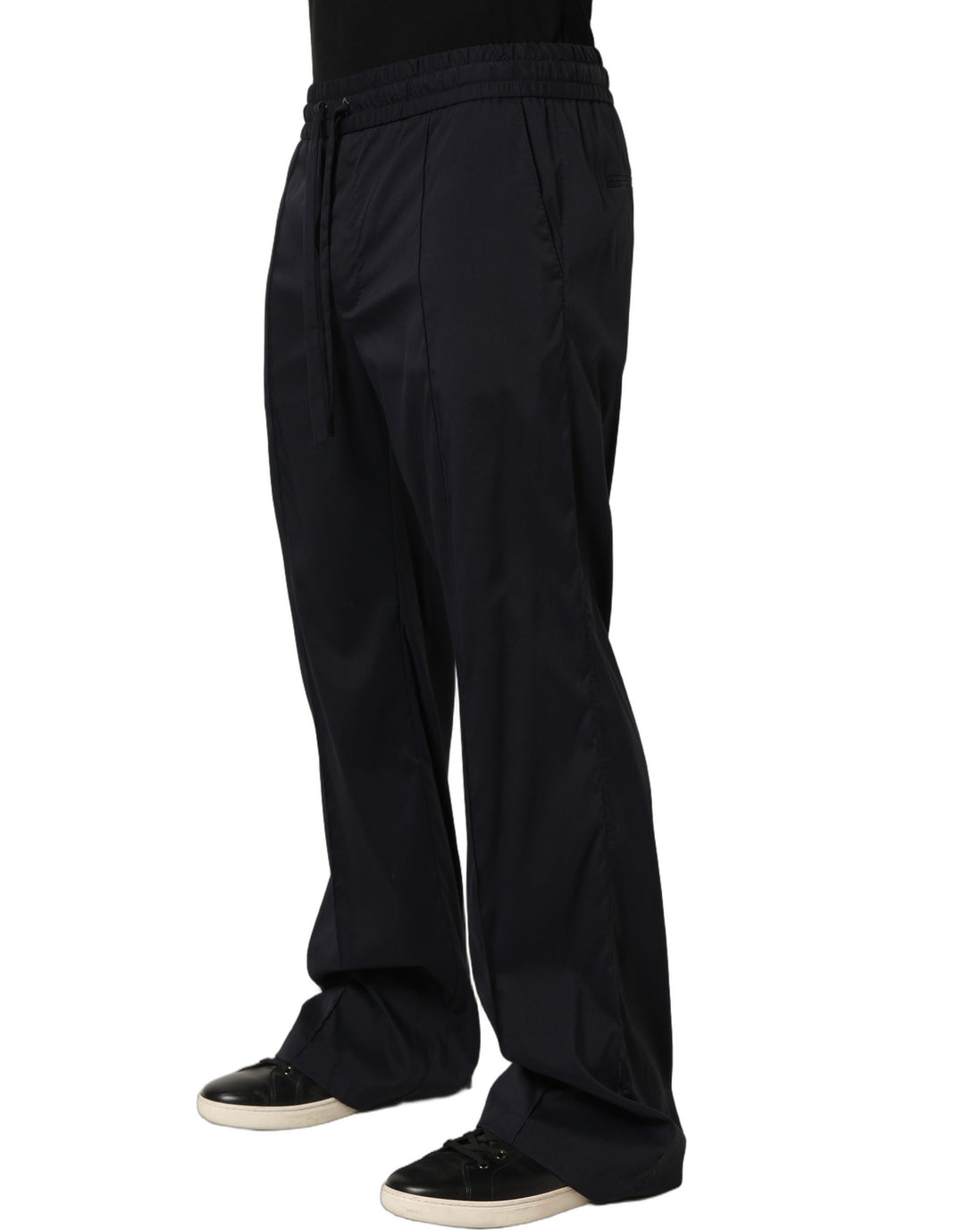 Dolce &amp; Gabbana Black Nylon Straight Jogger Sweatpants Pants