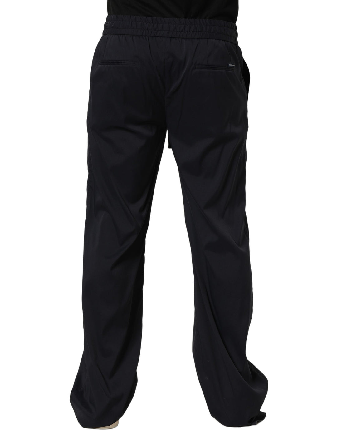 Dolce &amp; Gabbana Black Nylon Straight Jogger Sweatpants Pants