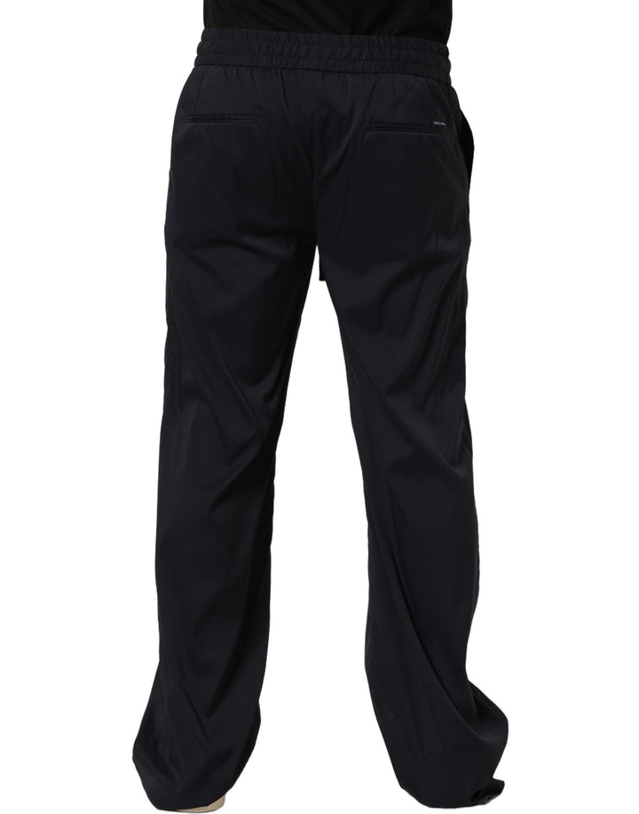 Dolce &amp; Gabbana Black Nylon Straight Jogger Sweatpants Pants
