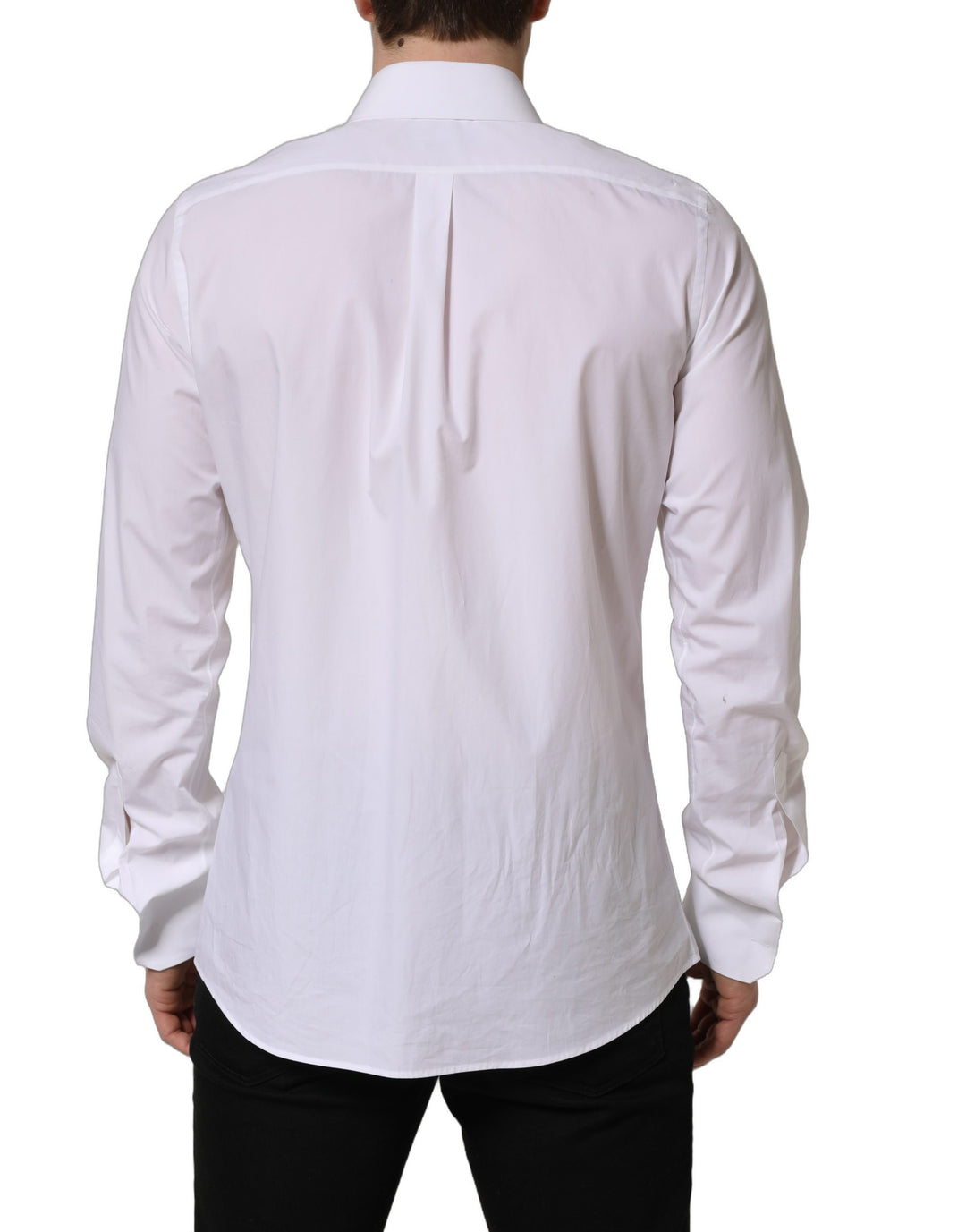 Dolce &amp; Gabbana White MARTINI Long Sleeves Men Dress Shirt