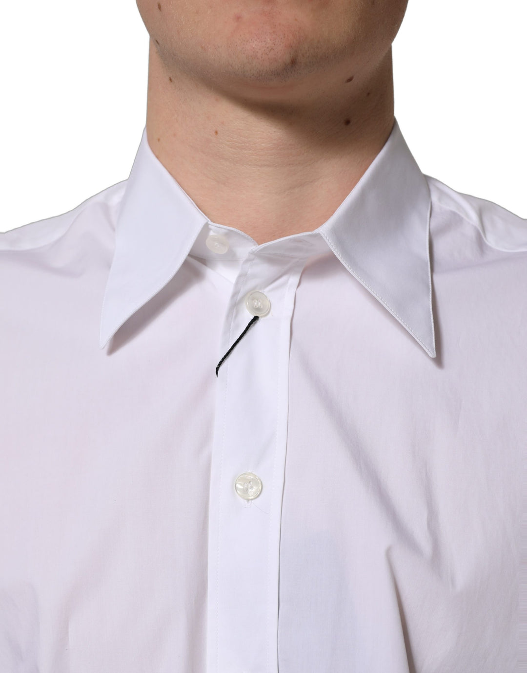 Dolce &amp; Gabbana White Cotton Sleeveless Formal Dress Shirt