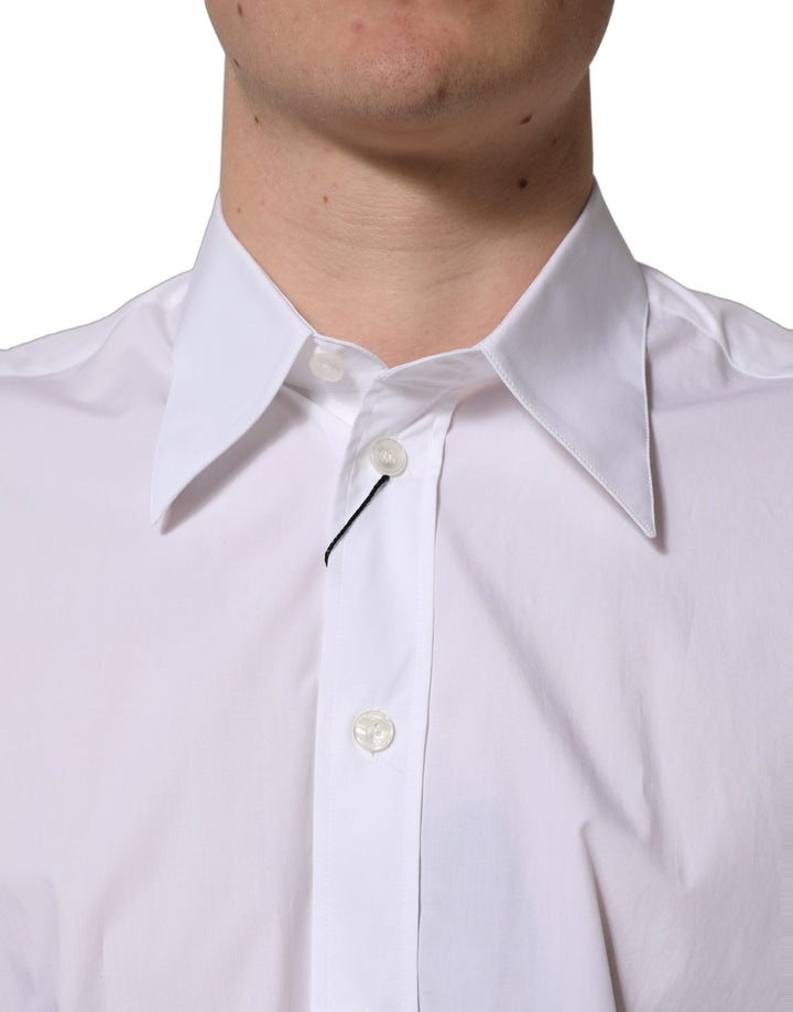 Dolce &amp; Gabbana White Cotton Sleeveless Formal Dress Shirt
