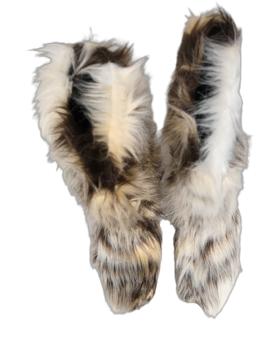 Dolce &amp; Gabbana Multicolor Knee High Faux Fur Boots Shoes