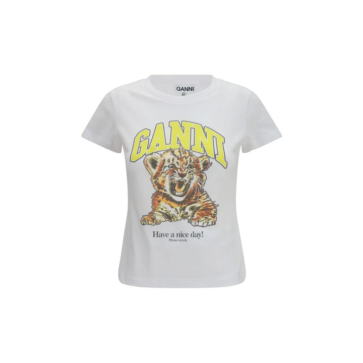 Ganni White Cotton T-Shirt