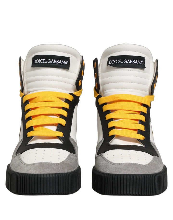 Dolce &amp; Gabbana Multicolor Leather High Top Sneakers Shoes