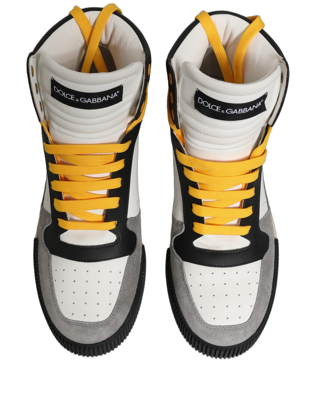 Dolce &amp; Gabbana Multicolor Leather High Top Sneakers Shoes