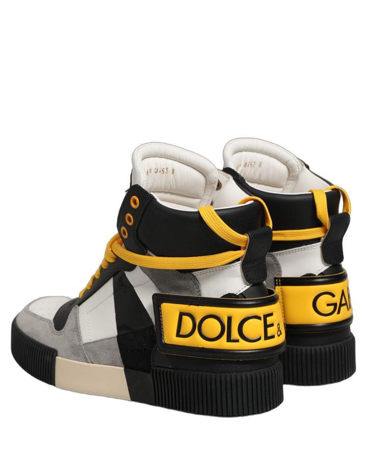 Dolce &amp; Gabbana Multicolor Leather High Top Sneakers Shoes