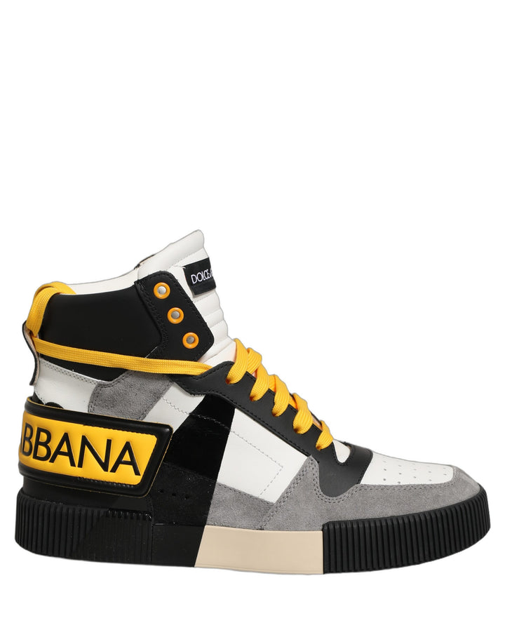 Dolce &amp; Gabbana Multicolor Leather High Top Sneakers Shoes
