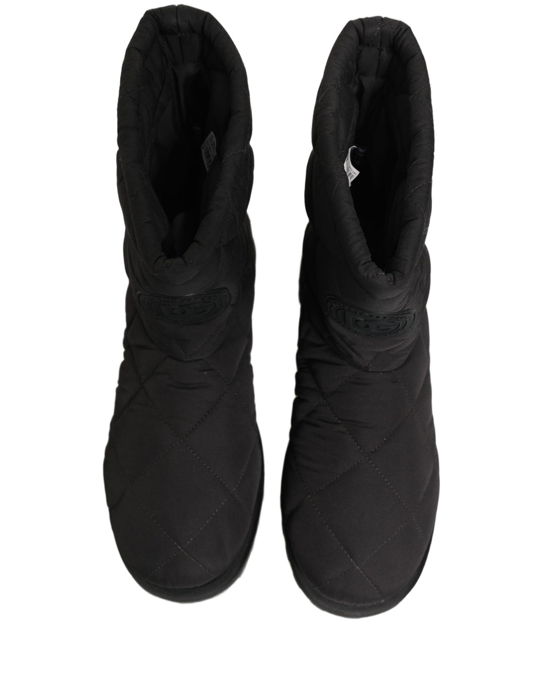 Dolce &amp; Gabbana Black Quilted Effect Mid Calf Boots Shoes
