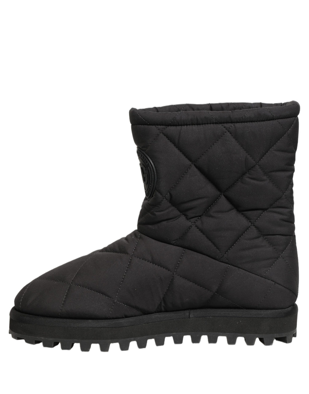Dolce &amp; Gabbana Black Quilted Effect Mid Calf Boots Shoes