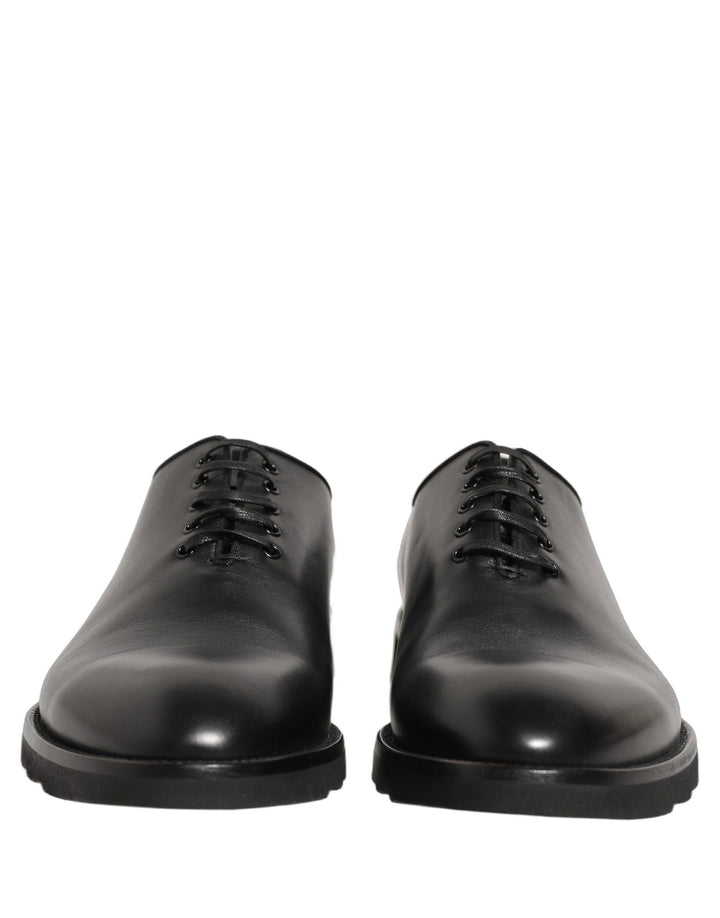 Dolce &amp; Gabbana Black Leather Men Oxford Dress Formal Shoes