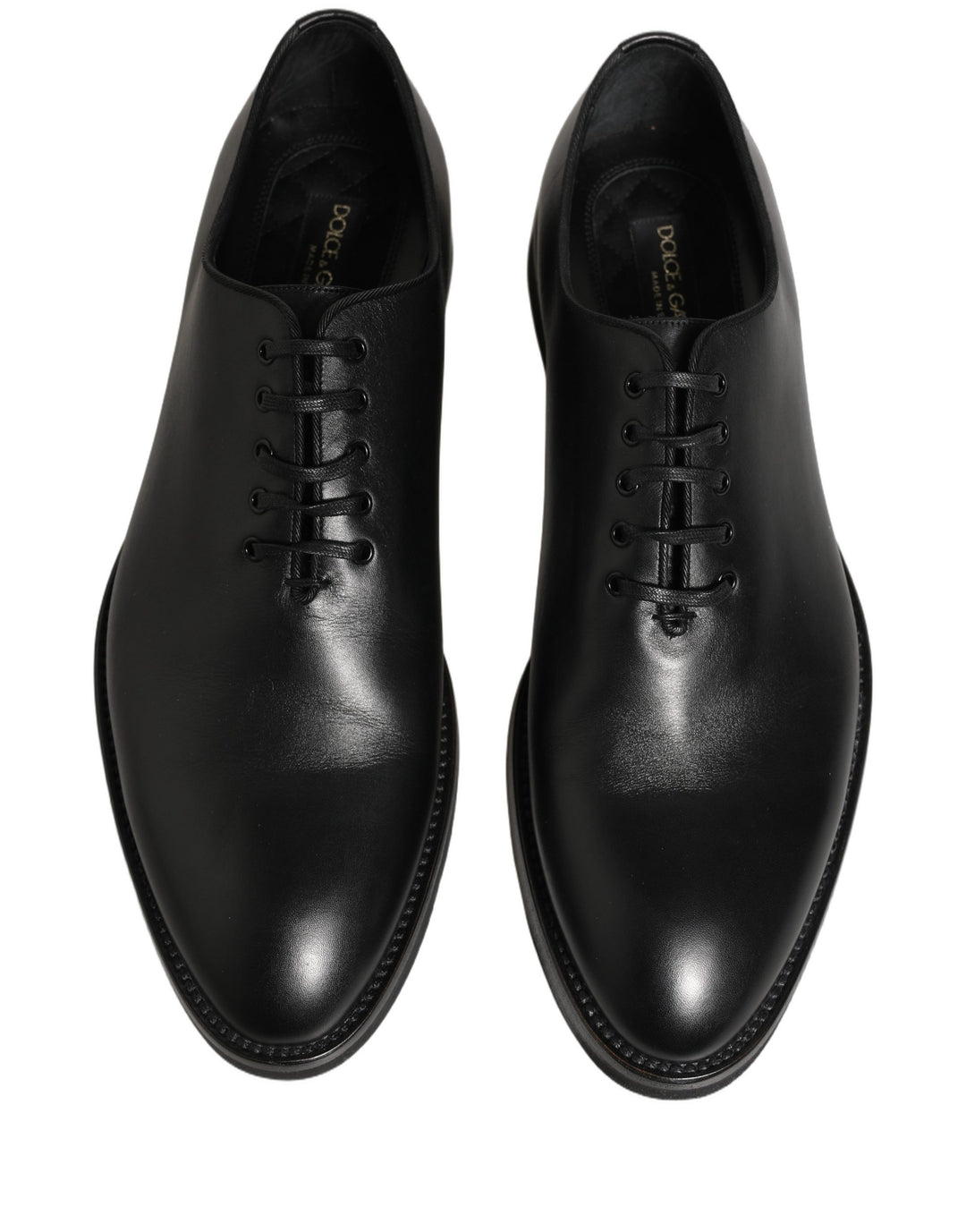 Dolce &amp; Gabbana Black Leather Men Oxford Dress Formal Shoes