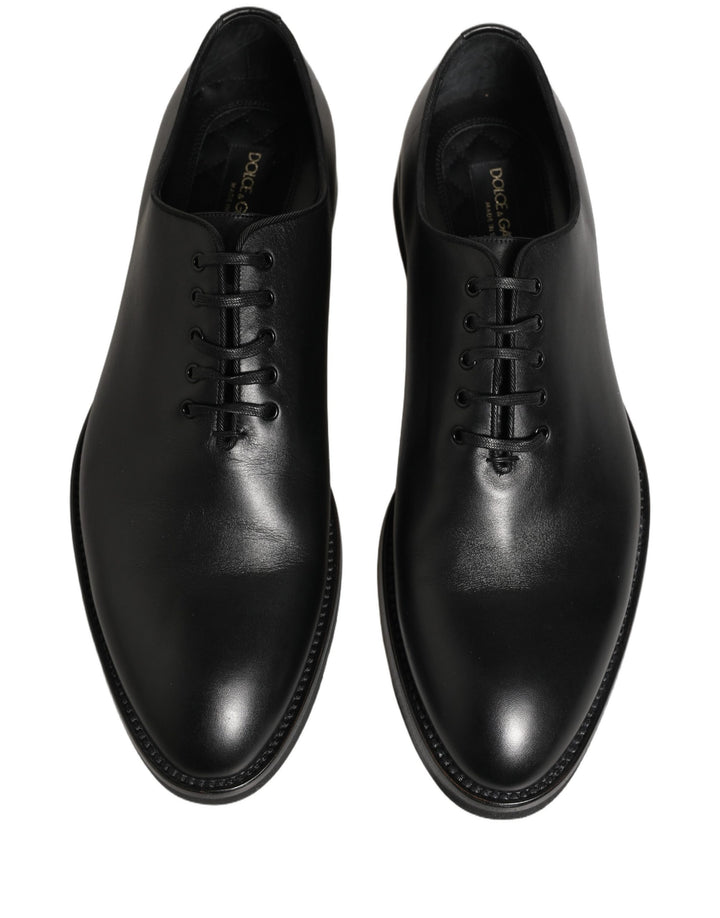 Dolce &amp; Gabbana Black Leather Men Oxford Dress Formal Shoes