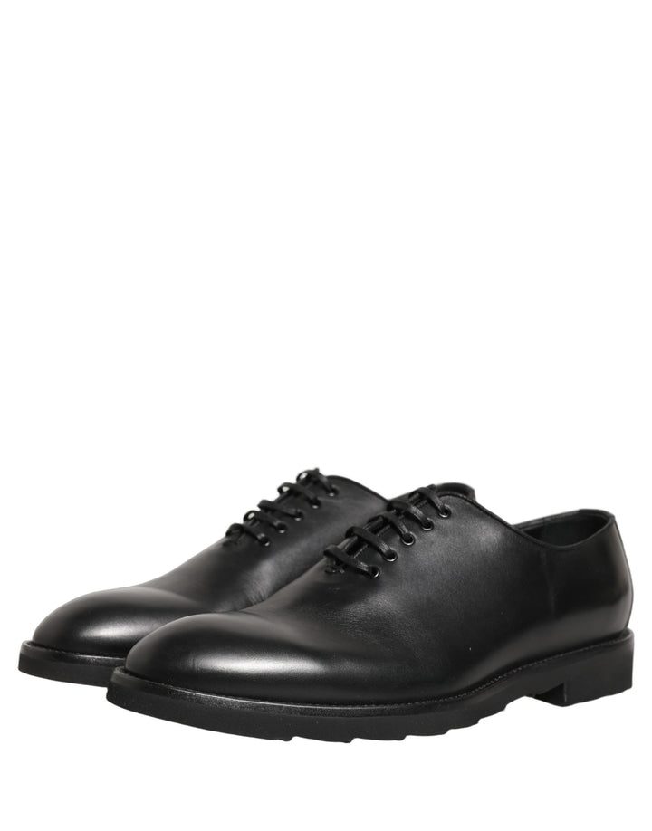 Dolce &amp; Gabbana Black Leather Men Oxford Dress Formal Shoes