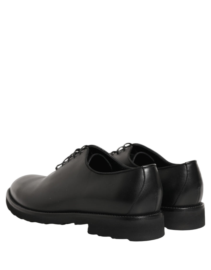 Dolce &amp; Gabbana Black Leather Men Oxford Dress Formal Shoes