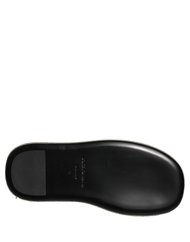 Dolce &amp; Gabbana Black Crystal Embellished Platform Men Slides Shoes