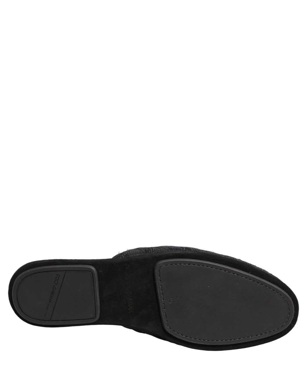 Dolce &amp; Gabbana Black Floral Brocade Slides Slippers Shoes