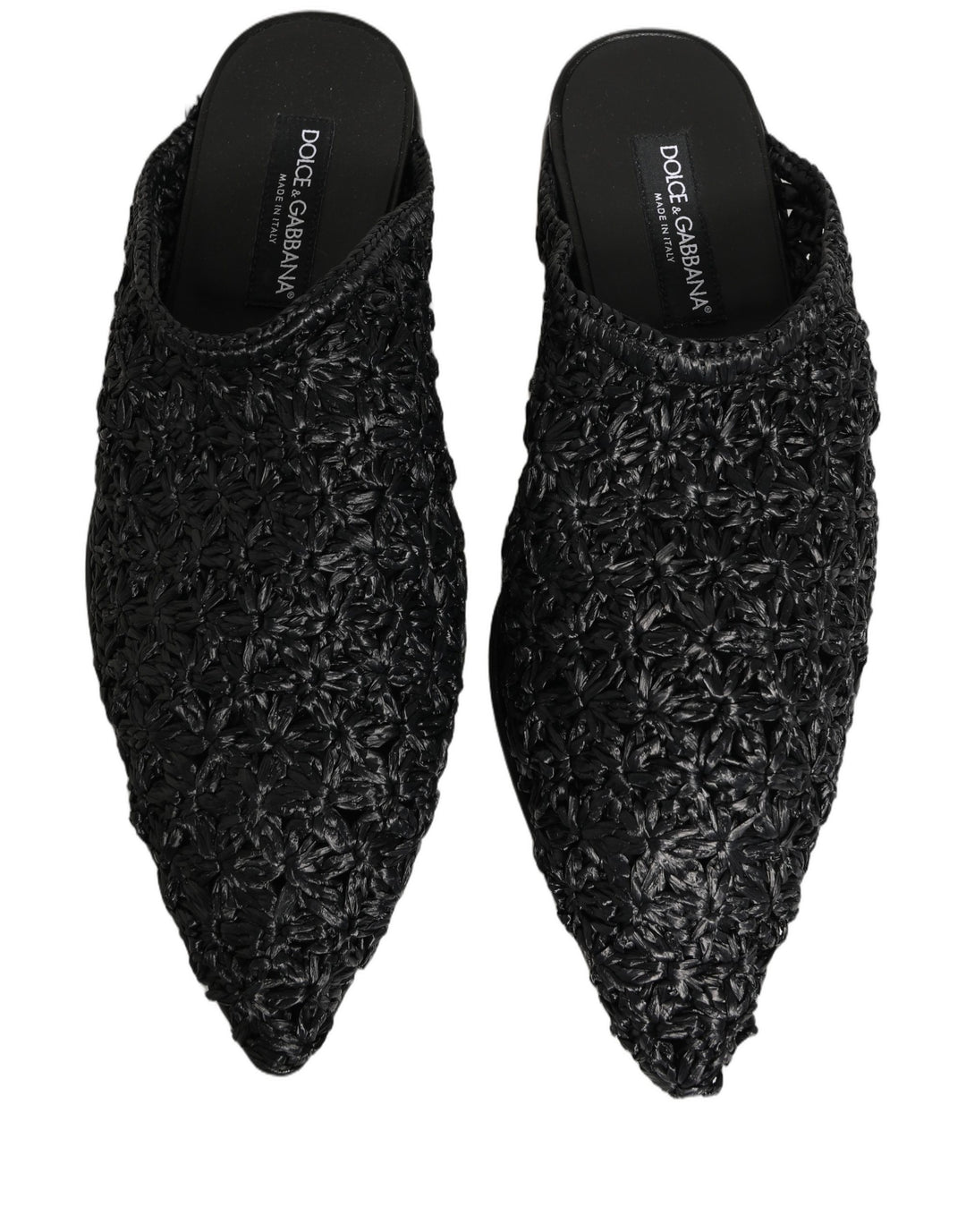 Dolce &amp; Gabbana Black Mules Slides Slippers Men Flats Shoes
