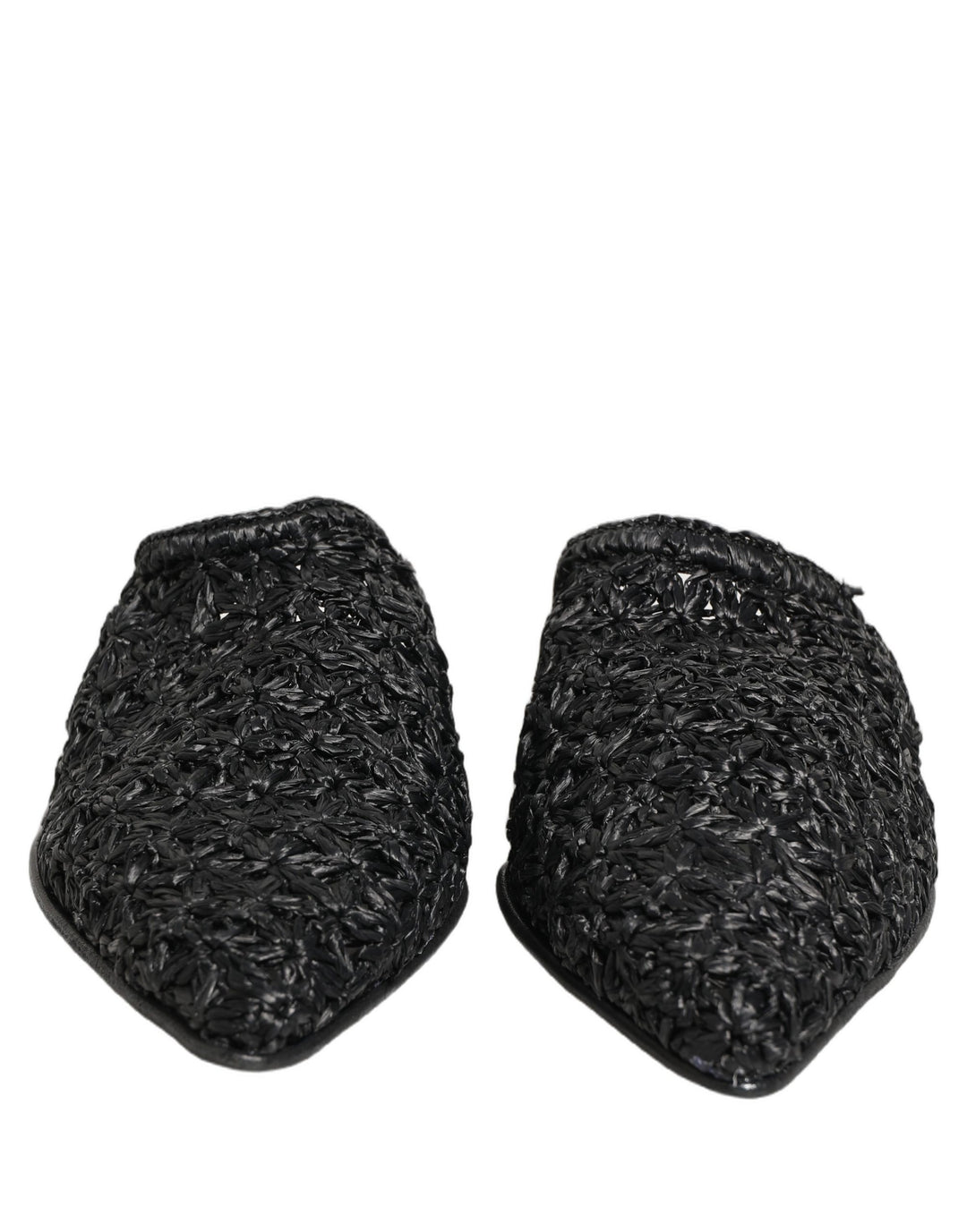 Dolce &amp; Gabbana Black Mules Slides Slippers Men Flats Shoes