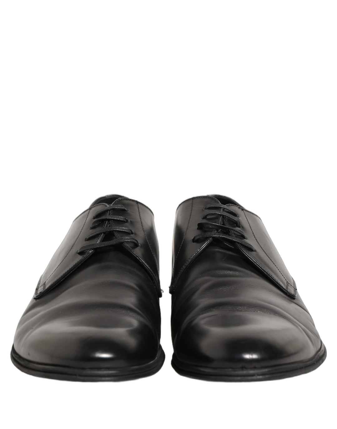 Dolce &amp; Gabbana Black Leather Men Derby Dress Formal Shoes