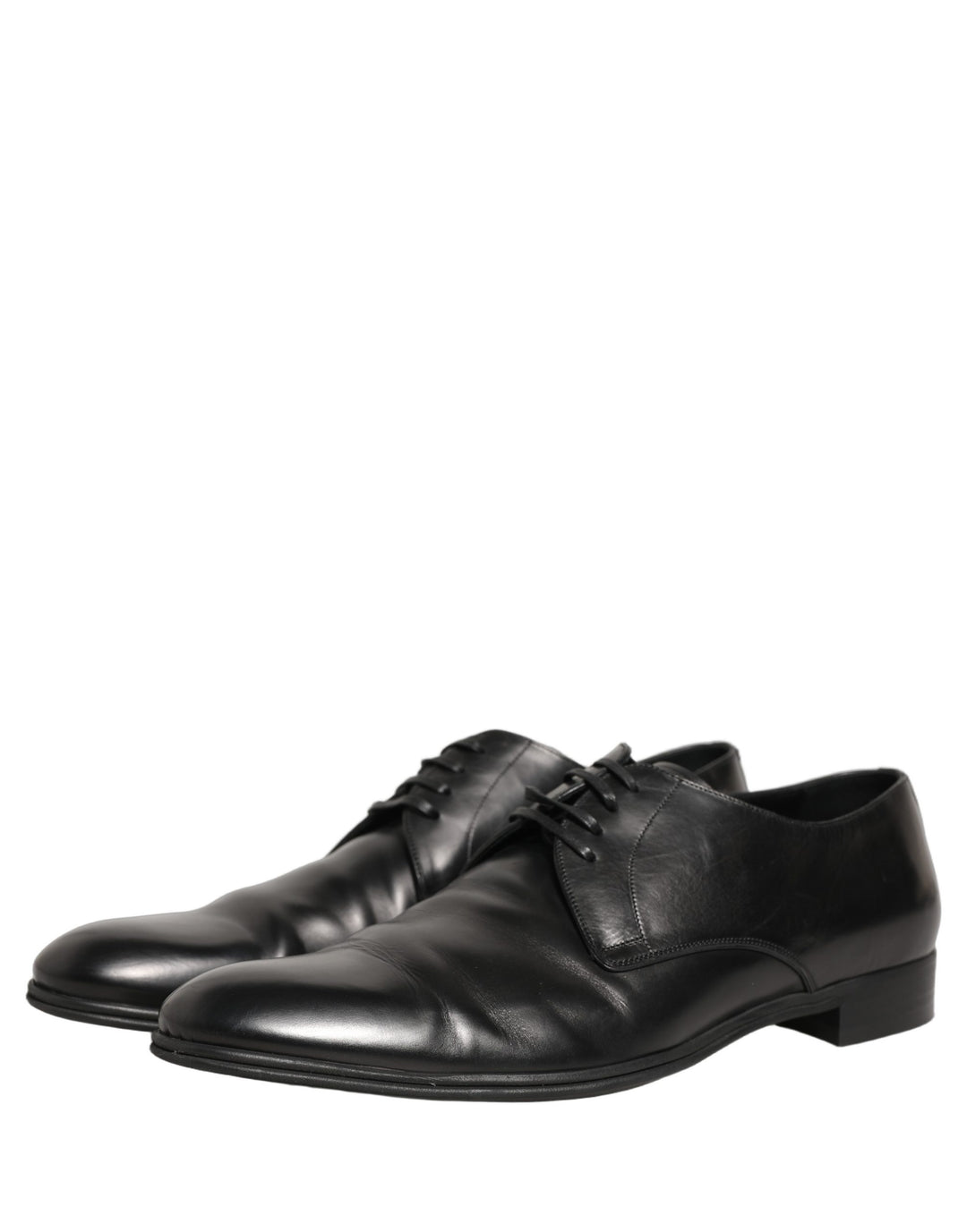 Dolce &amp; Gabbana Black Leather Men Derby Dress Formal Shoes