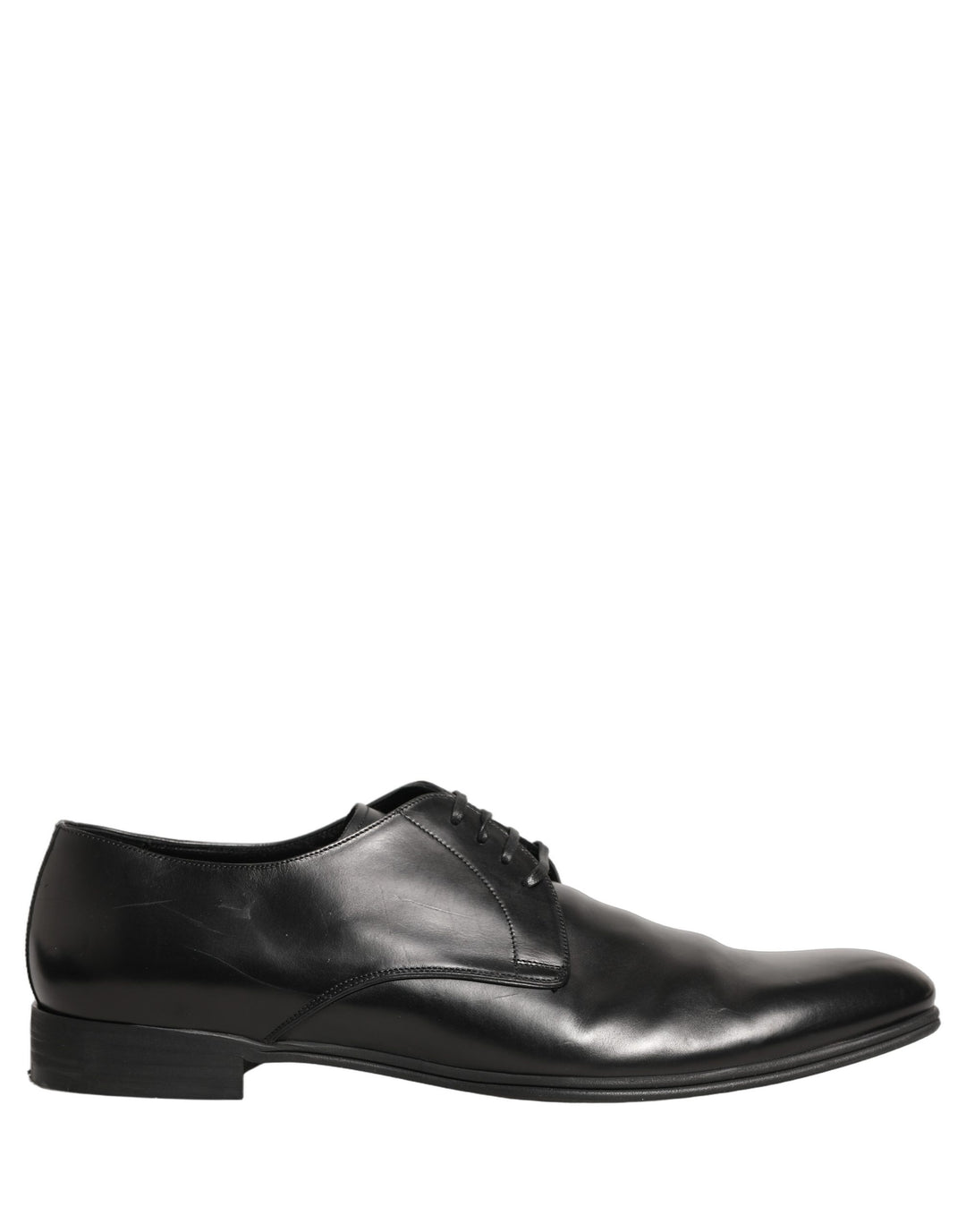 Dolce &amp; Gabbana Black Leather Men Derby Dress Formal Shoes