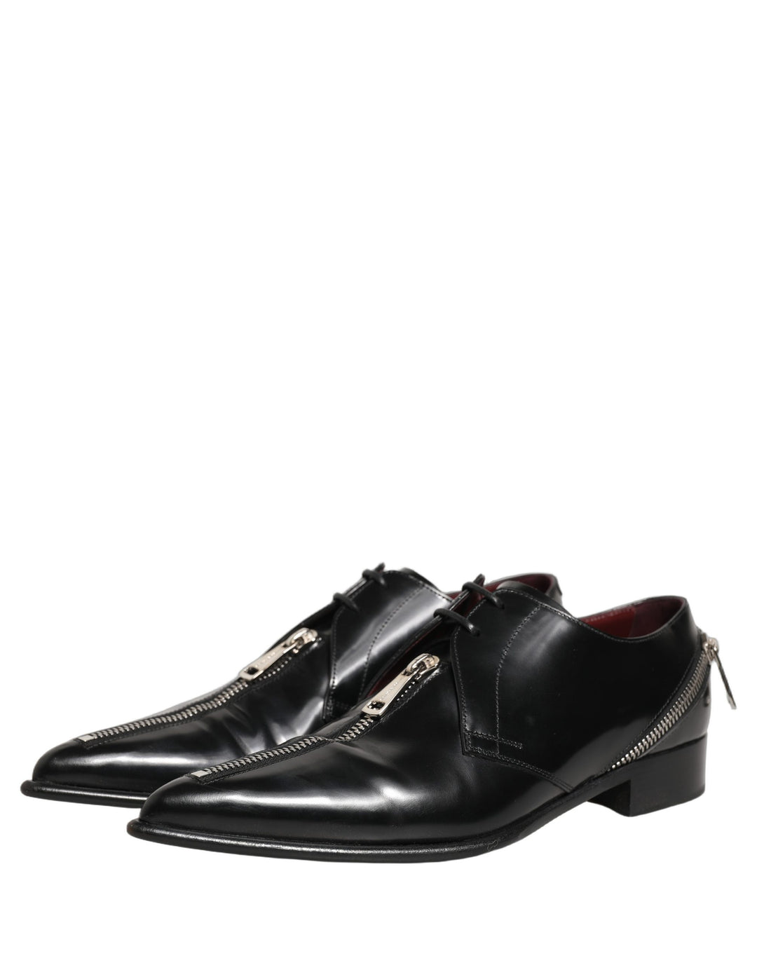 Dolce &amp; Gabbana Black Leather Men Derby Dress Formal Shoes