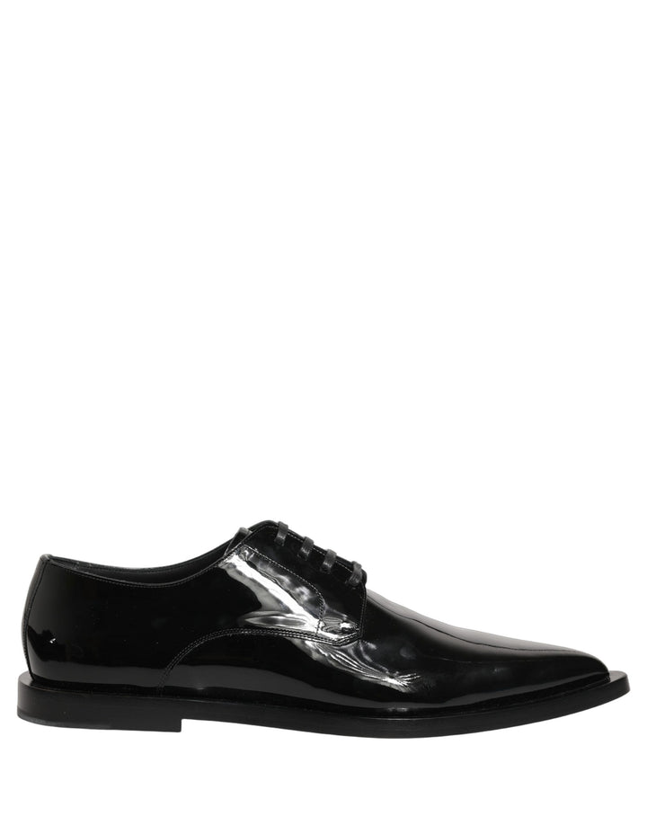Dolce &amp; Gabbana Black Leather Men Derby Dress Formal Shoes