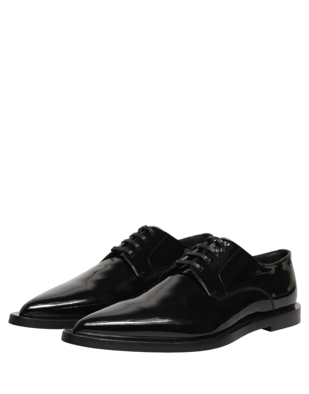 Dolce &amp; Gabbana Black Leather Men Derby Dress Formal Shoes