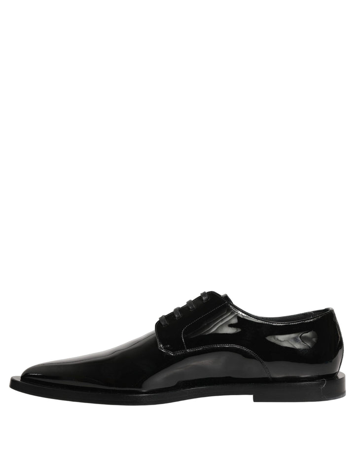 Dolce &amp; Gabbana Black Leather Men Derby Dress Formal Shoes