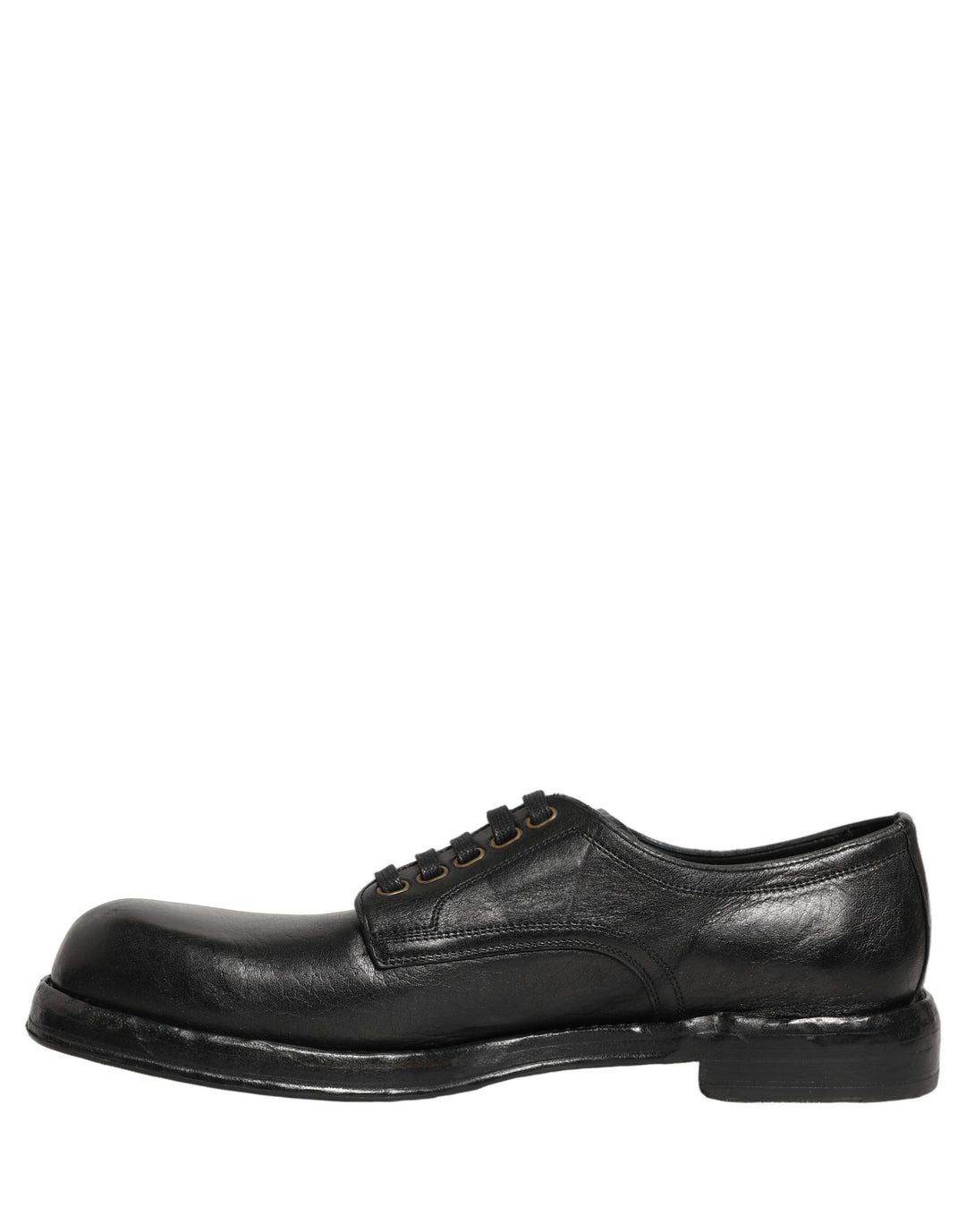 Dolce &amp; Gabbana Black Leather Lace Up Derby Dress Men Shoes