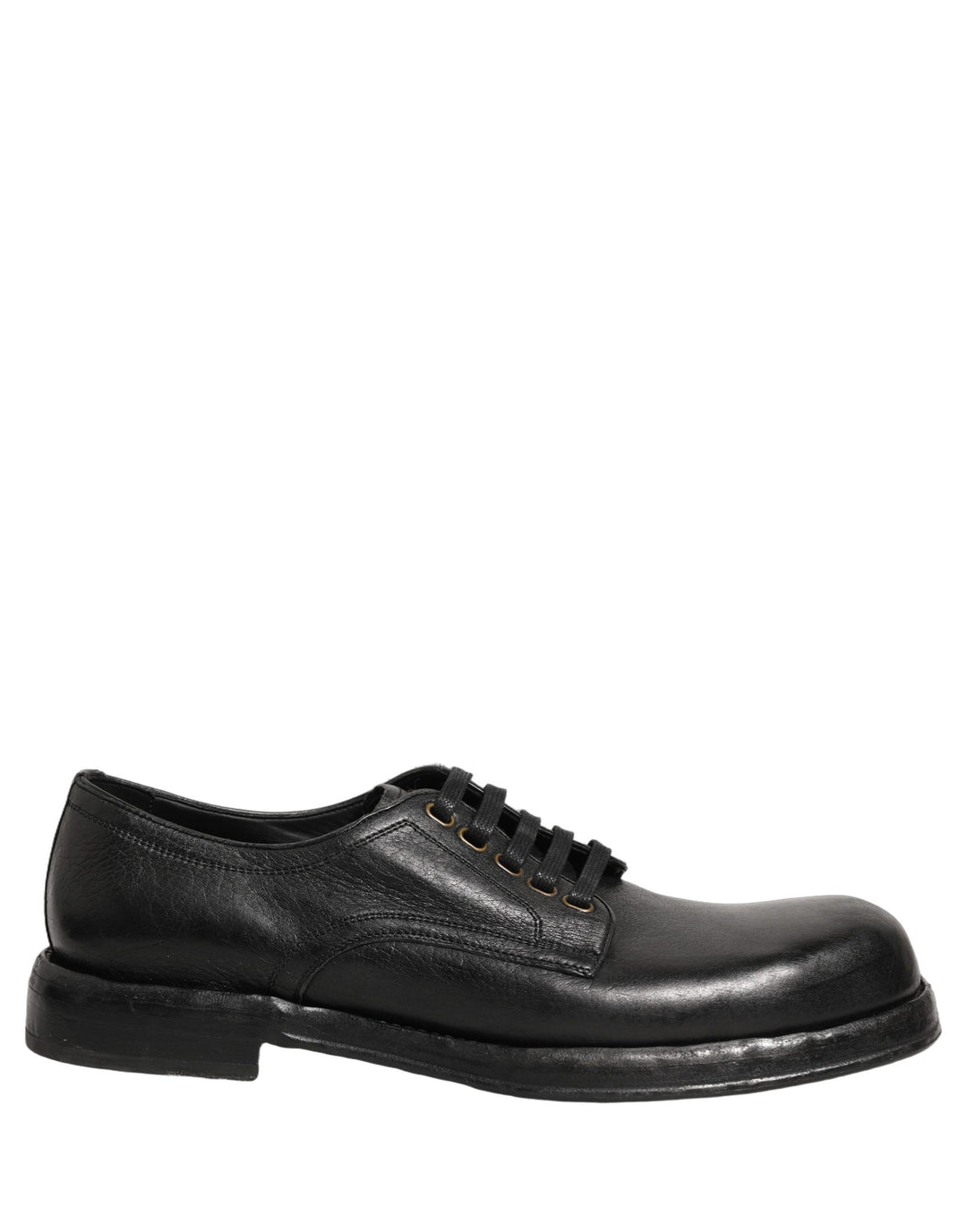 Dolce &amp; Gabbana Black Leather Lace Up Derby Dress Men Shoes