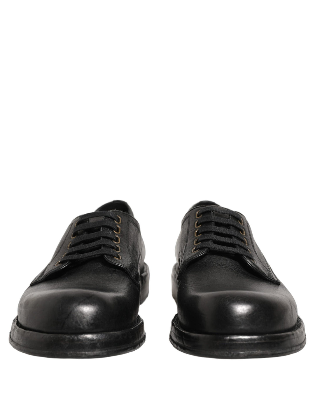 Dolce &amp; Gabbana Black Leather Lace Up Derby Dress Men Shoes